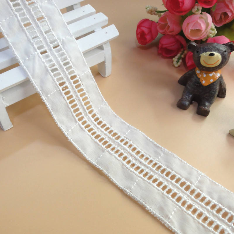 Hochwertiges neues Design Baumwolle Hochzeit Spitzenstoffe/lösliche Spitzenschneide/Häkelkabelbaumschnur bestickter Spitze